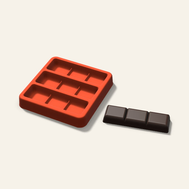 Mini Chocolate Bar Mold, 3 Inch, 3 Cavity, 3D render