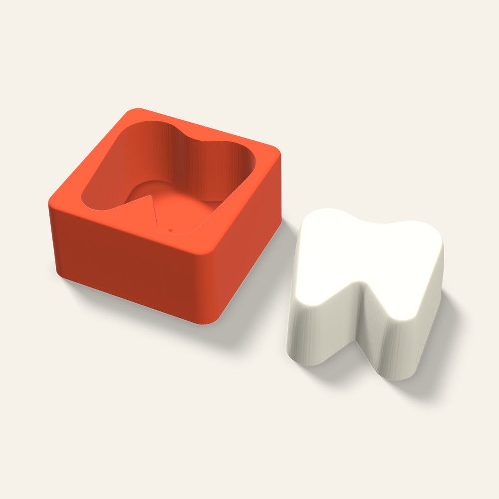 Tooth Candle Mold, 3 x 1.5 Inch, 3D render