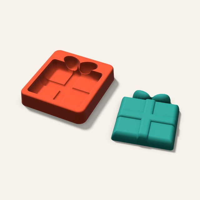 Gift Box Freshie Mold, 3 Inch, 3D render