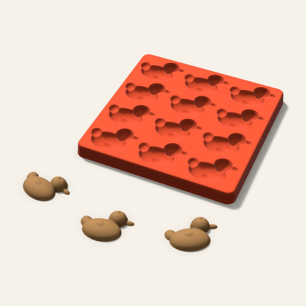 Duck Pet Treat Mold, 2 Inch, 12 Cavity, 3D render