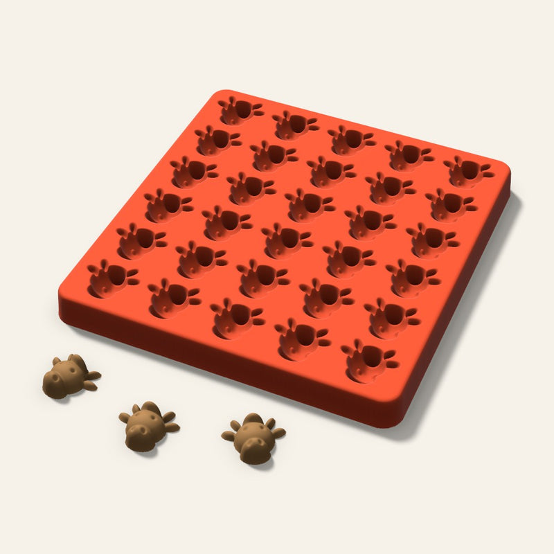 Cow Pet Treat Mold, 1 Inch, 30 Cavity