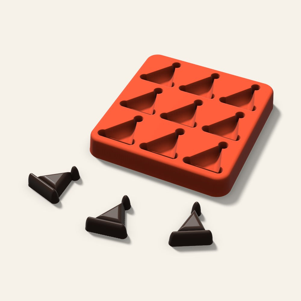 Santa Hat Candy Mold, 1 Inch, 9 Cavity, 3D render