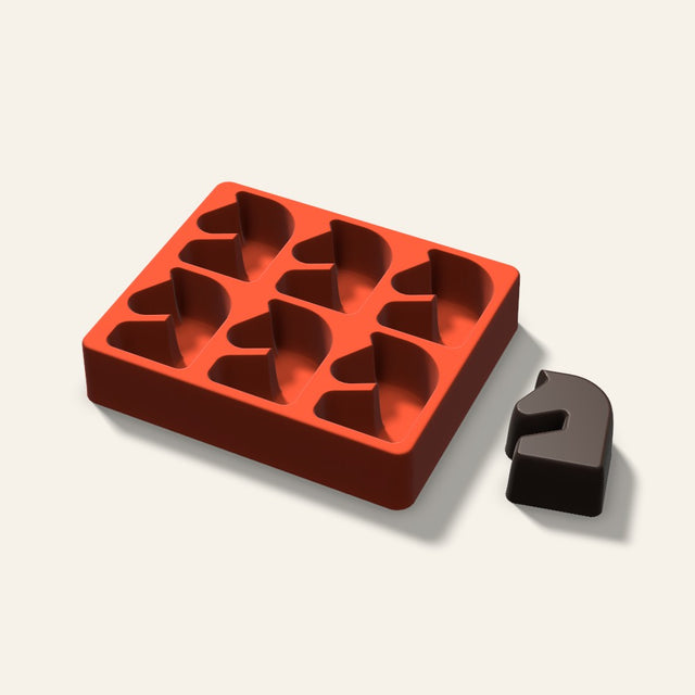 Chess Knight Mini Cake Mold, 2.5 Inch, 6 Cavity, 3D render