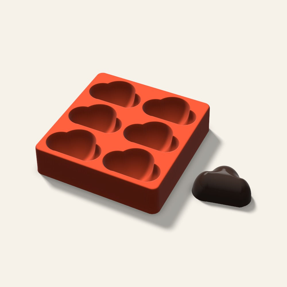 Cloud Mini Cake Mold, 2.5 Inch, 6 Cavity, 3D render
