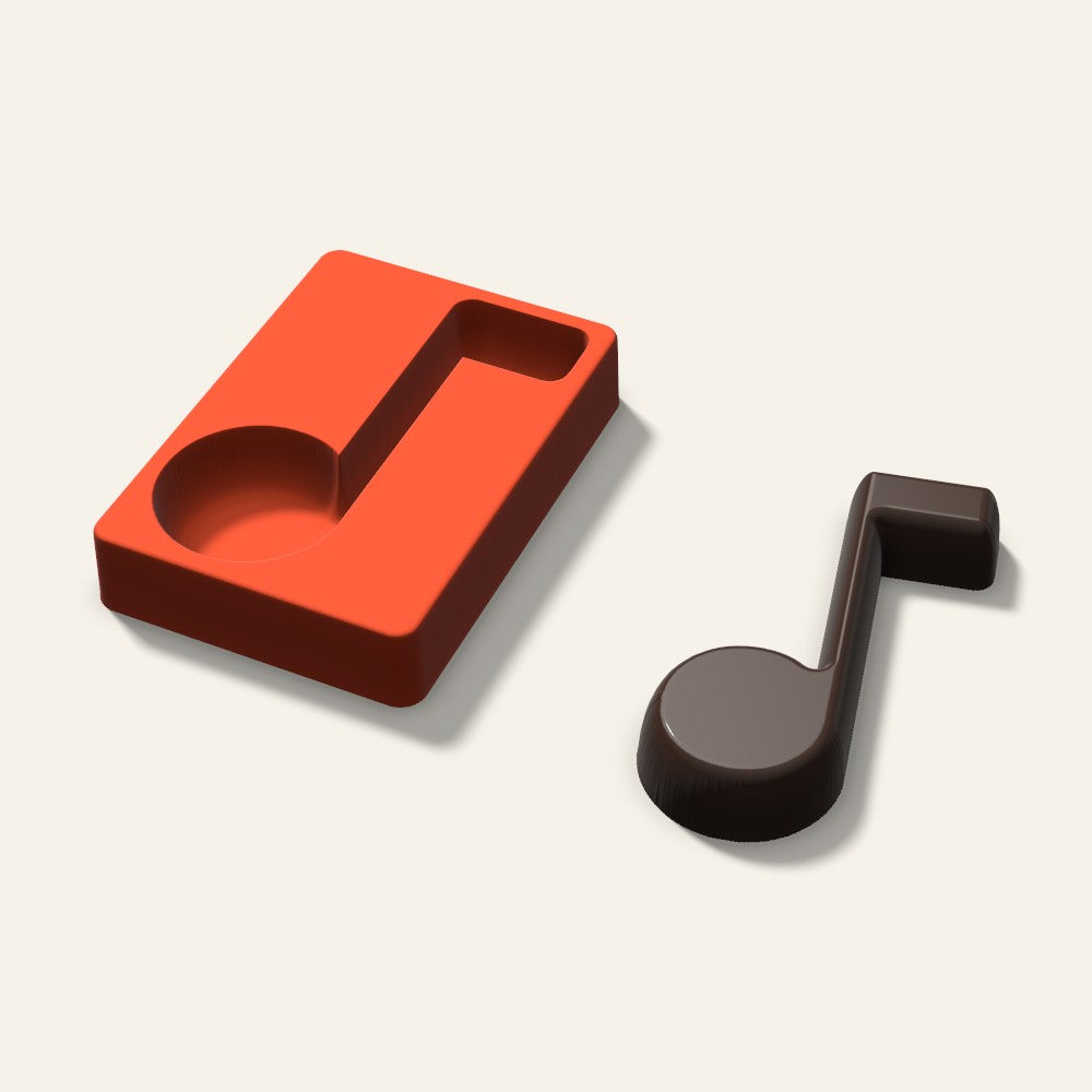 Giant Music Note Mold, 6 Inch, 3D render