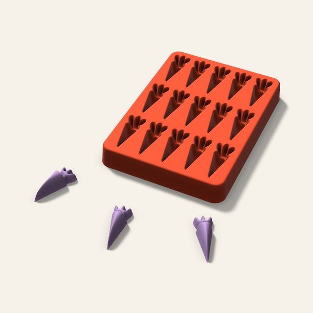 Carrot Wax Melt Mold, 1.5 Inch, 15 Cavity, 3D render