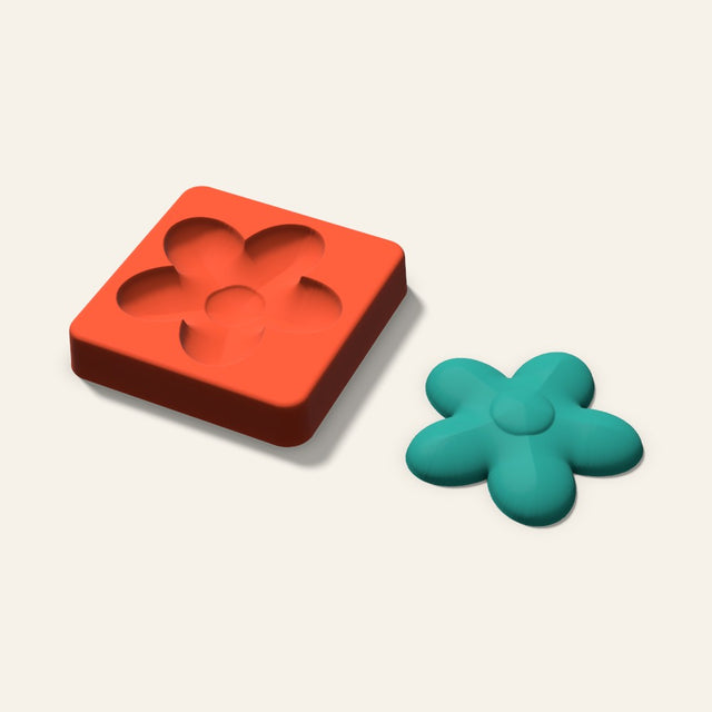 Flower Freshie Mold, 3 Inch, 3D render