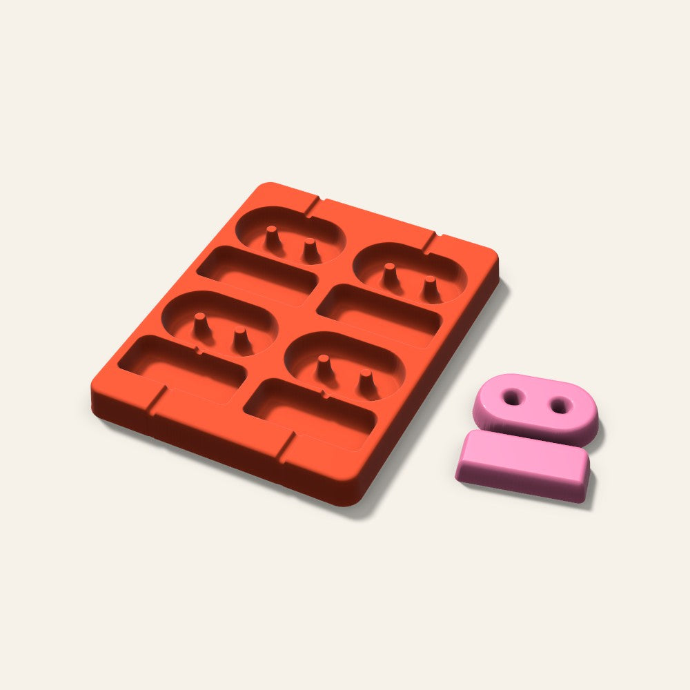 Robot Lollipop Mold, 2.5 Inch, 4 Cavity, 3D render