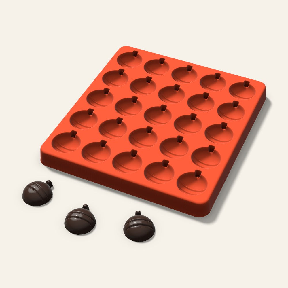 Ornament Candy Mold, 1 Inch, 25 Cavity, 3D render