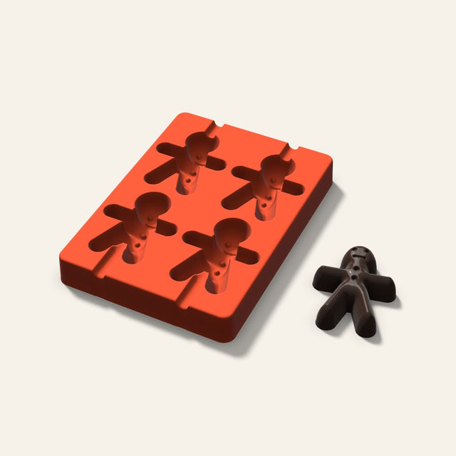 Gingerbread Cakesicle Mold, 3 Inch, 4 Cavity, 3D render