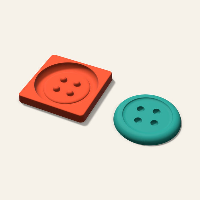 Button Freshie Mold, 5 Inch, 3D render