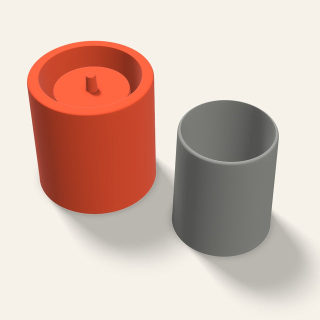 Tall Round Concrete Planter Mold, 3 Inch, 3D render