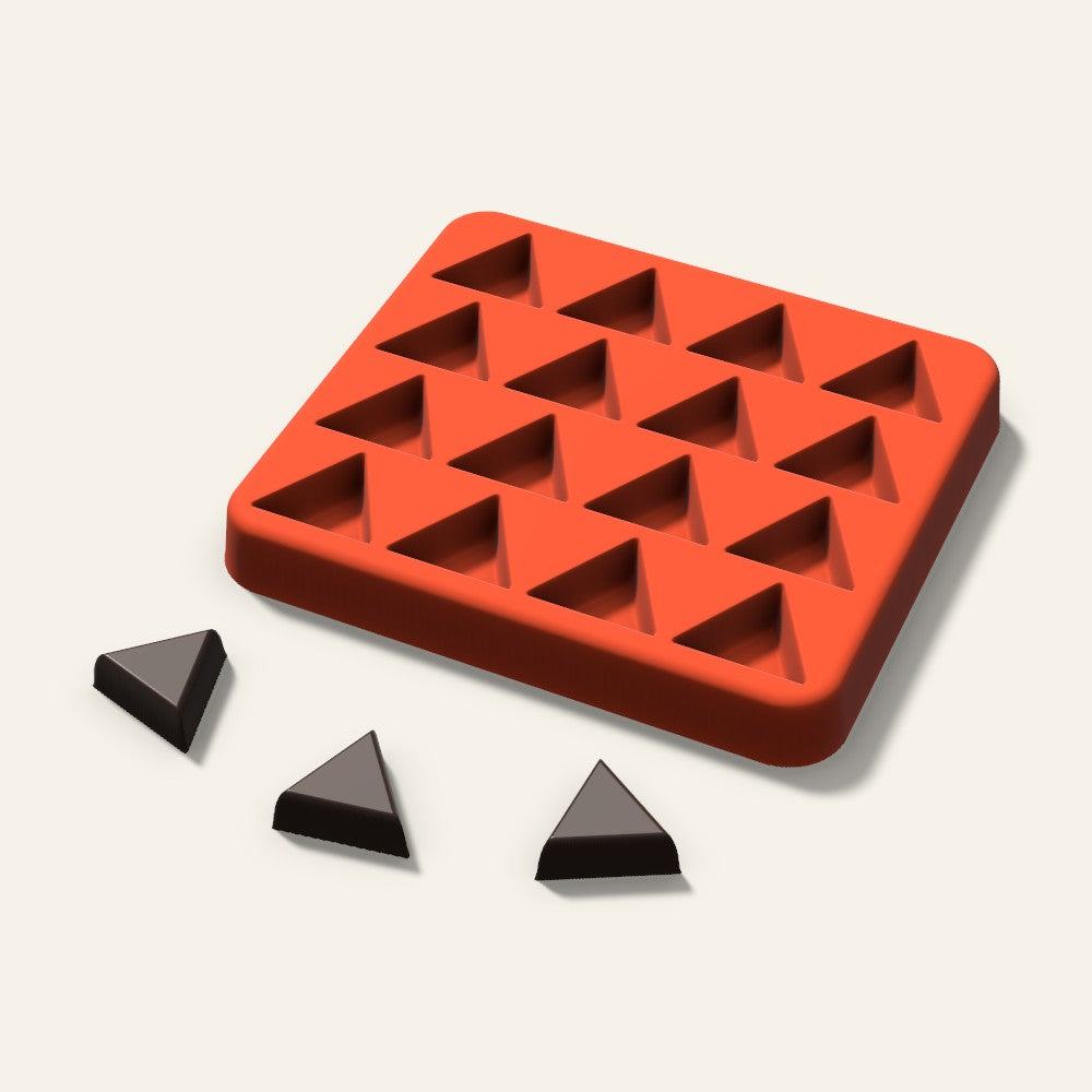 Triangle Gummy Mold, 0.75 Inch, 16 Cavity, 3D render