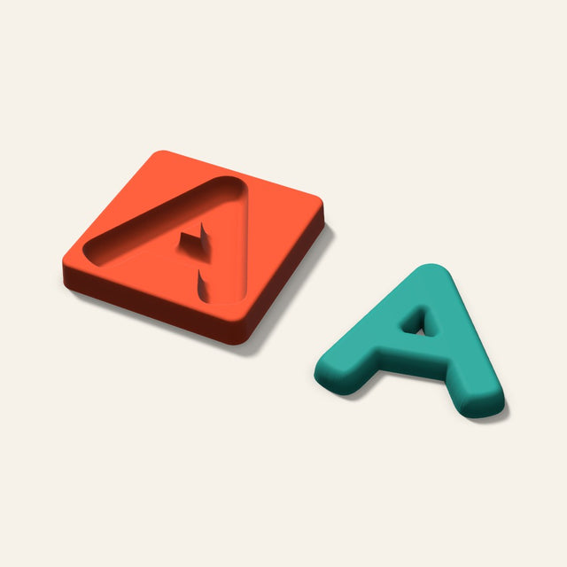 Letter A Freshie Mold, 4 Inch, 3D render