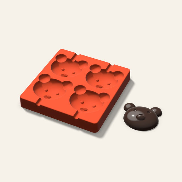 Bear Cakesicle Mold, 3 Inch, 4 Cavity, 3D render