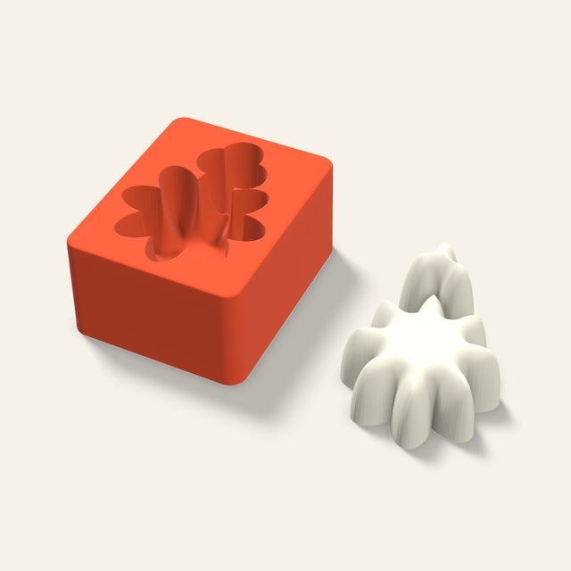 Holly Candle Mold, 4 x 2 Inch, 3D render