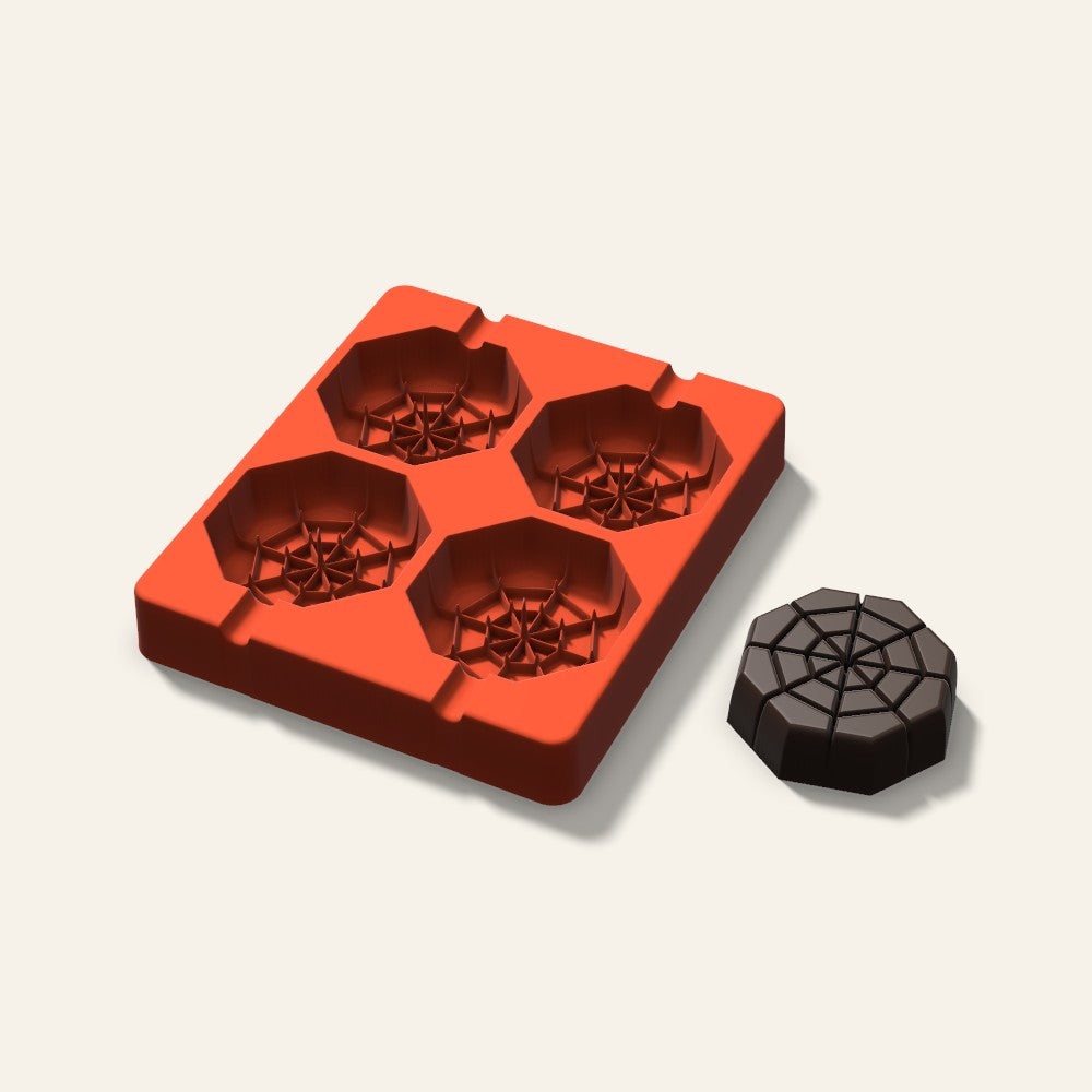 Spider Web Cakesicle Mold, 2.5 Inch, 4 Cavity, 3D render