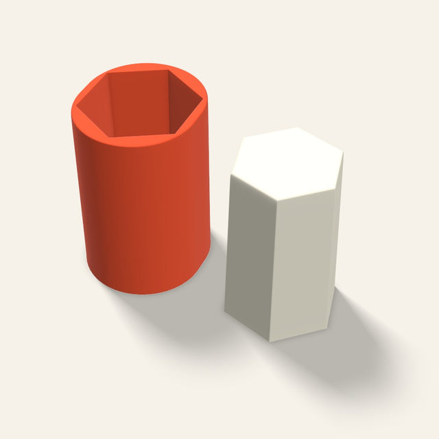 Hexagon Pillar Candle Mold, 4 x 6 Inch, 3D render