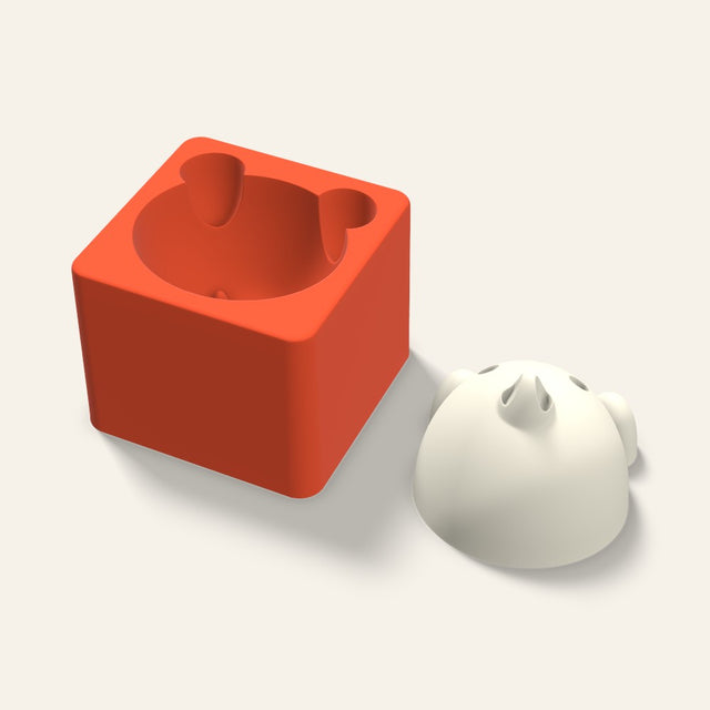 Pig Candle Mold, 3 x 2.5 Inch, 3D render