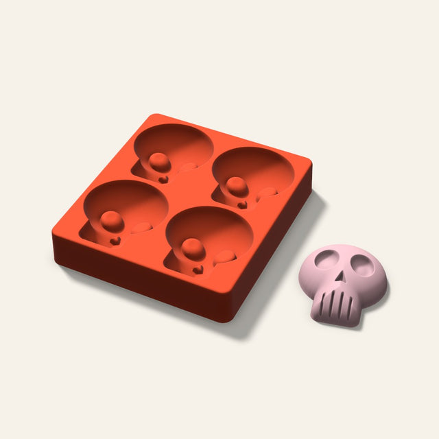 Skull Soap Mold, 3 Inch, 4 Cavity, 3D render