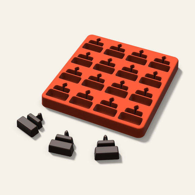 Birthday Cake Candy Mold, 1.25 Inch, 16 Cavity, 3D render