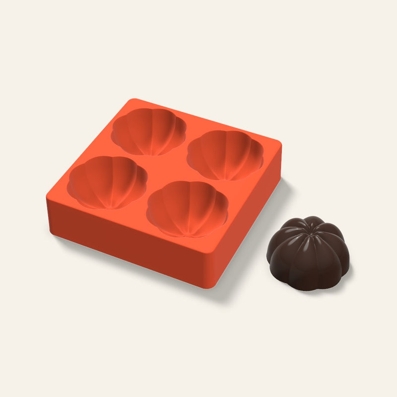 3D Pumpkin Cake Mold, 3 Inch, 4 Cavity