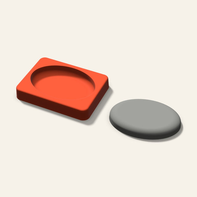Oval Tall Plaster Ornament Mold, 3.5 Inch, 3D render