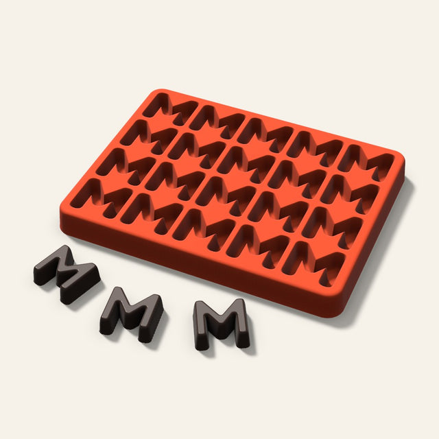 Letter M Candy Mold, 1 Inch, 20 Cavity, 3D render