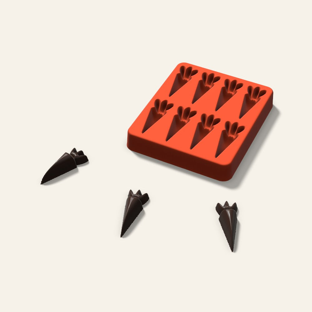Carrot Chocolate Mold, 2 Inch, 8 Cavity, 3D render