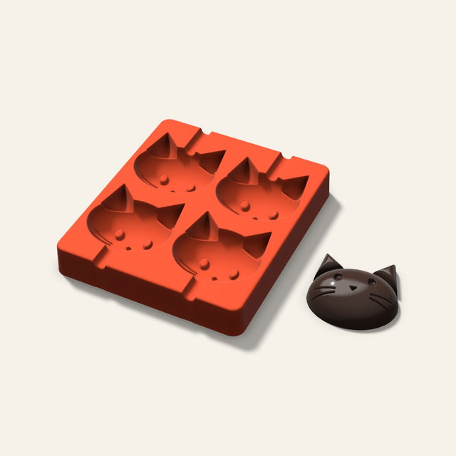 Cat Cakesicle Mold, 2.5 Inch, 4 Cavity, 3D render