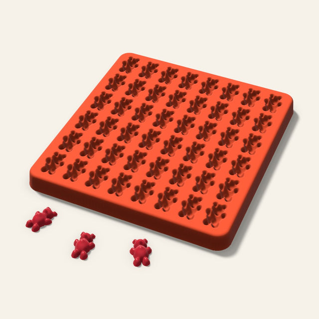 Gummy Bear Gummy Mold, 0.75 Inch, 48 Cavity, 3D render
