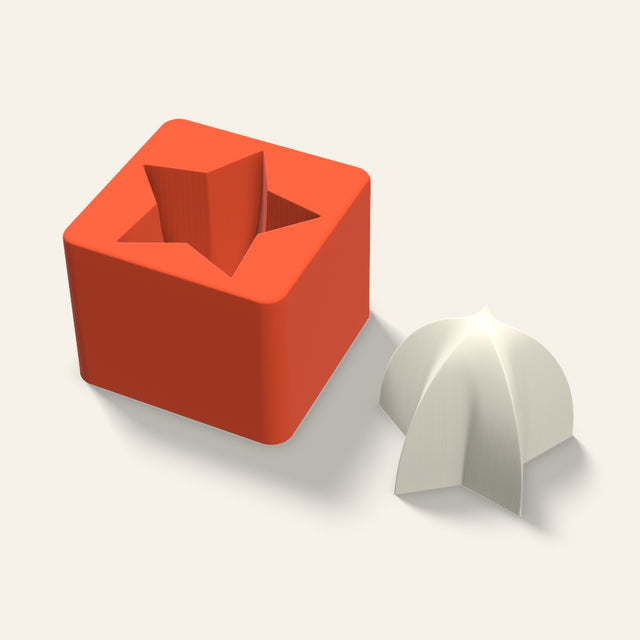 Puffy Star Candle Mold, 3 x 2.5 Inch, 3D render