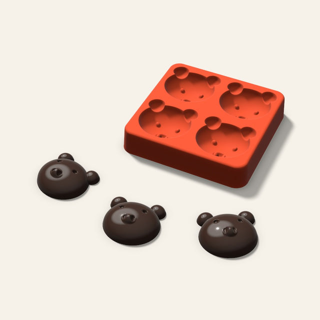 Pig Chocolate Mold, 1.5 Inch, 4 Cavity, 3D render