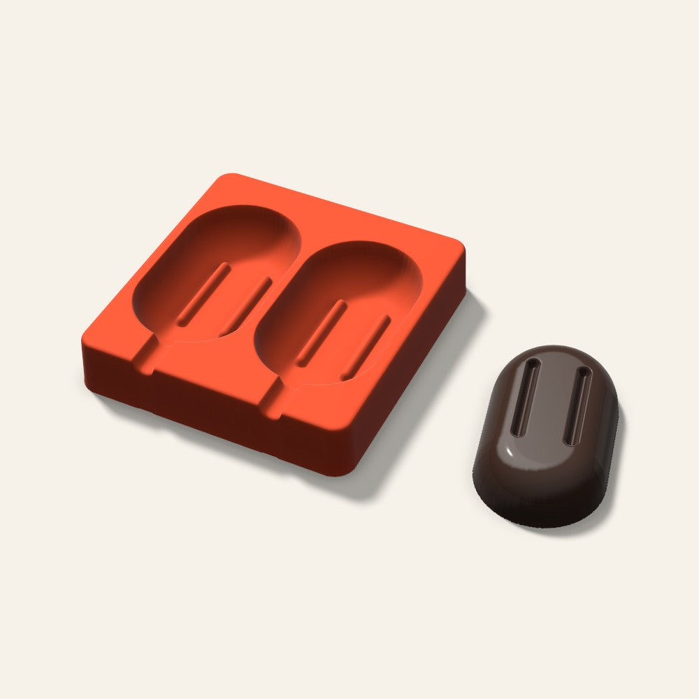 Popsicle Mold, 3.5 Inch, 2 Cavity, 3D render