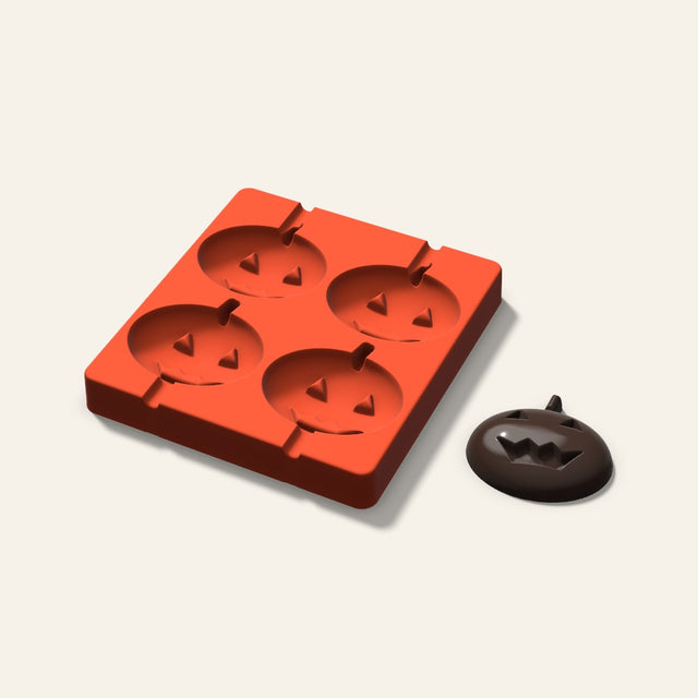 Jack-o'-Lantern Cakesicle Mold, 3 Inch, 4 Cavity, 3D render