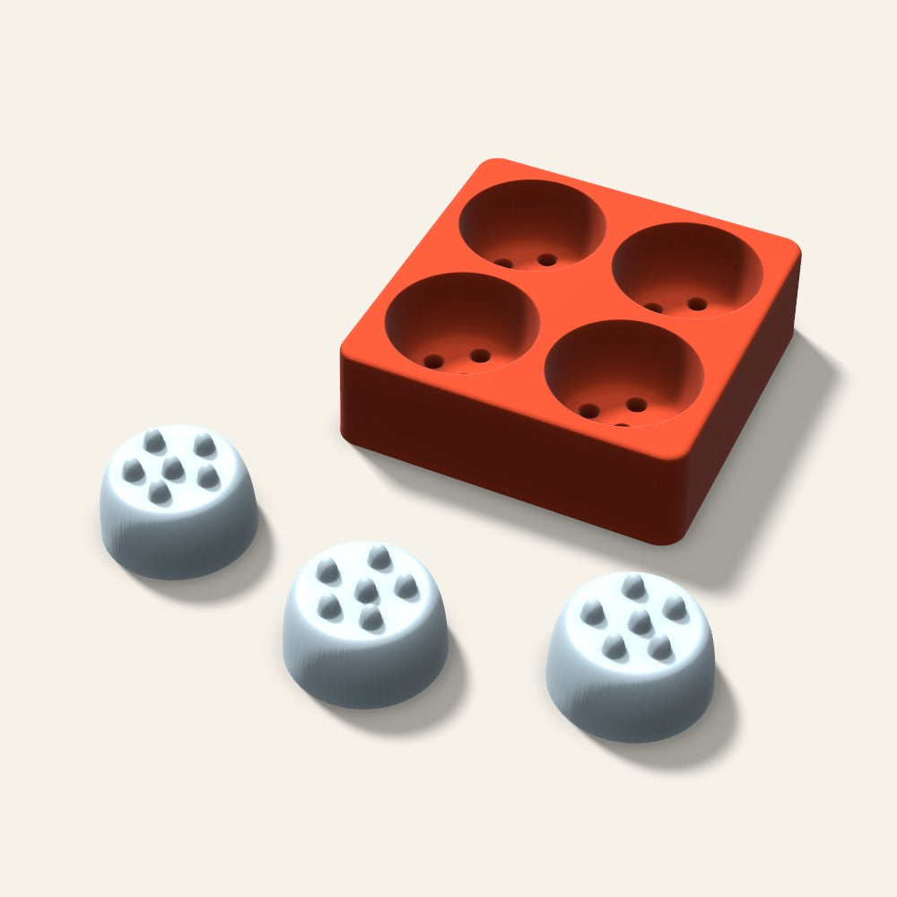 Cookie Ice Mold, 2 Inch, 4 Cavity, 3D render