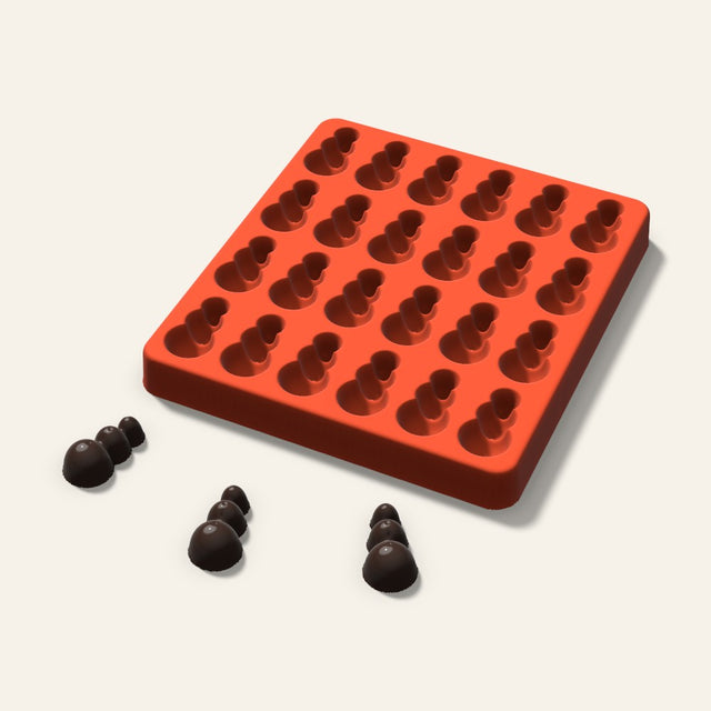 Snowman Candy Mold, 1.25 Inch, 24 Cavity, 3D render