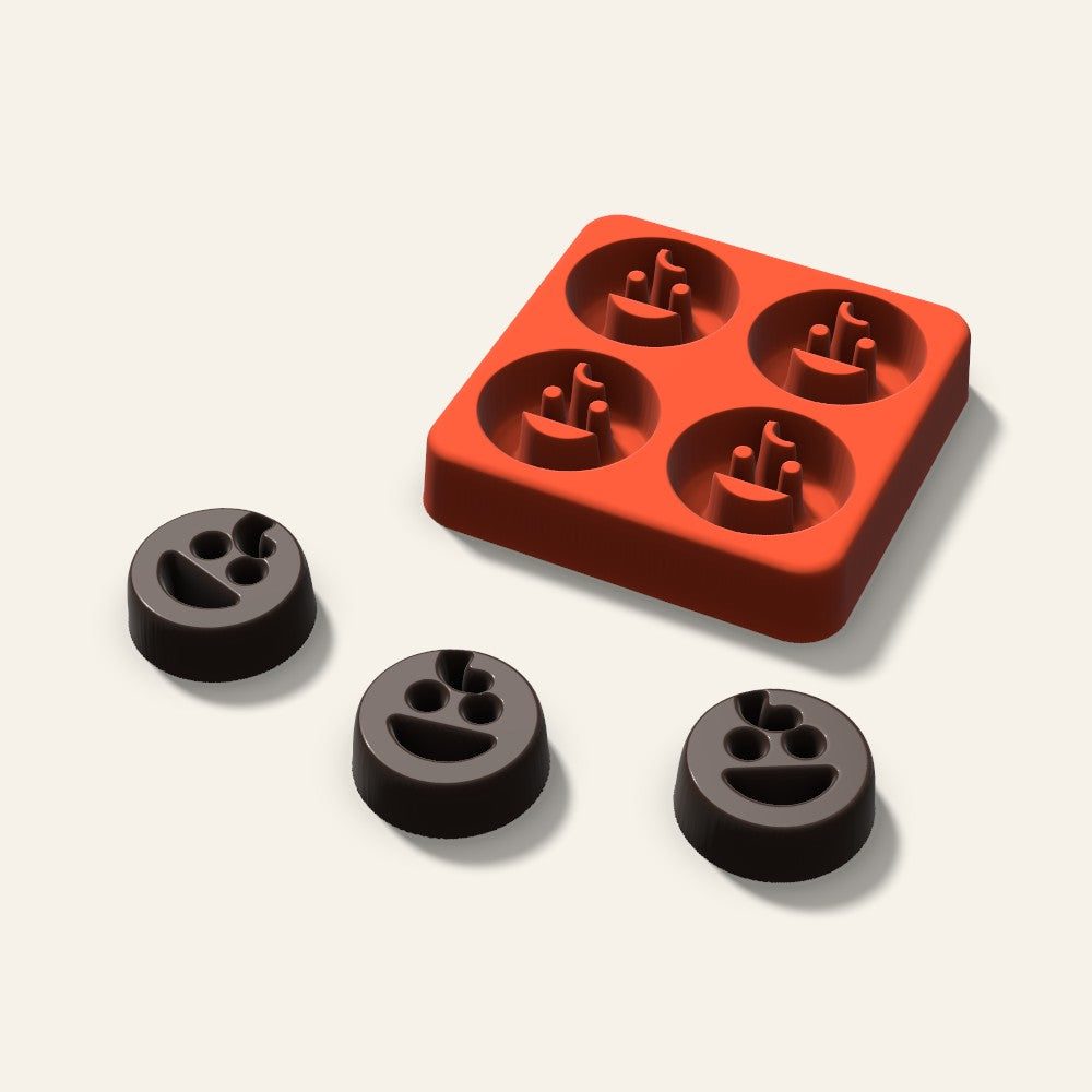 Baby Face Candy Mold, 1.25 Inch, 4 Cavity, 3D render