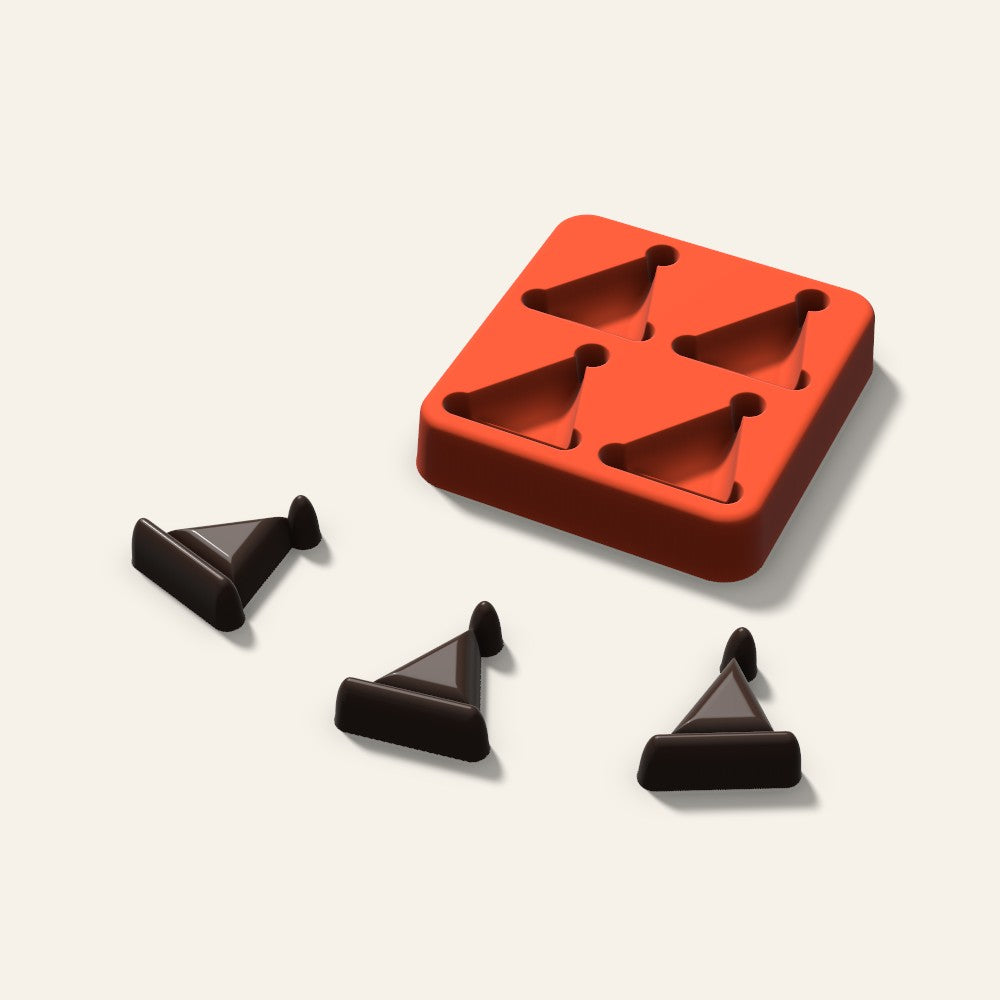 Santa Hat Candy Mold, 1.25 Inch, 4 Cavity, 3D render