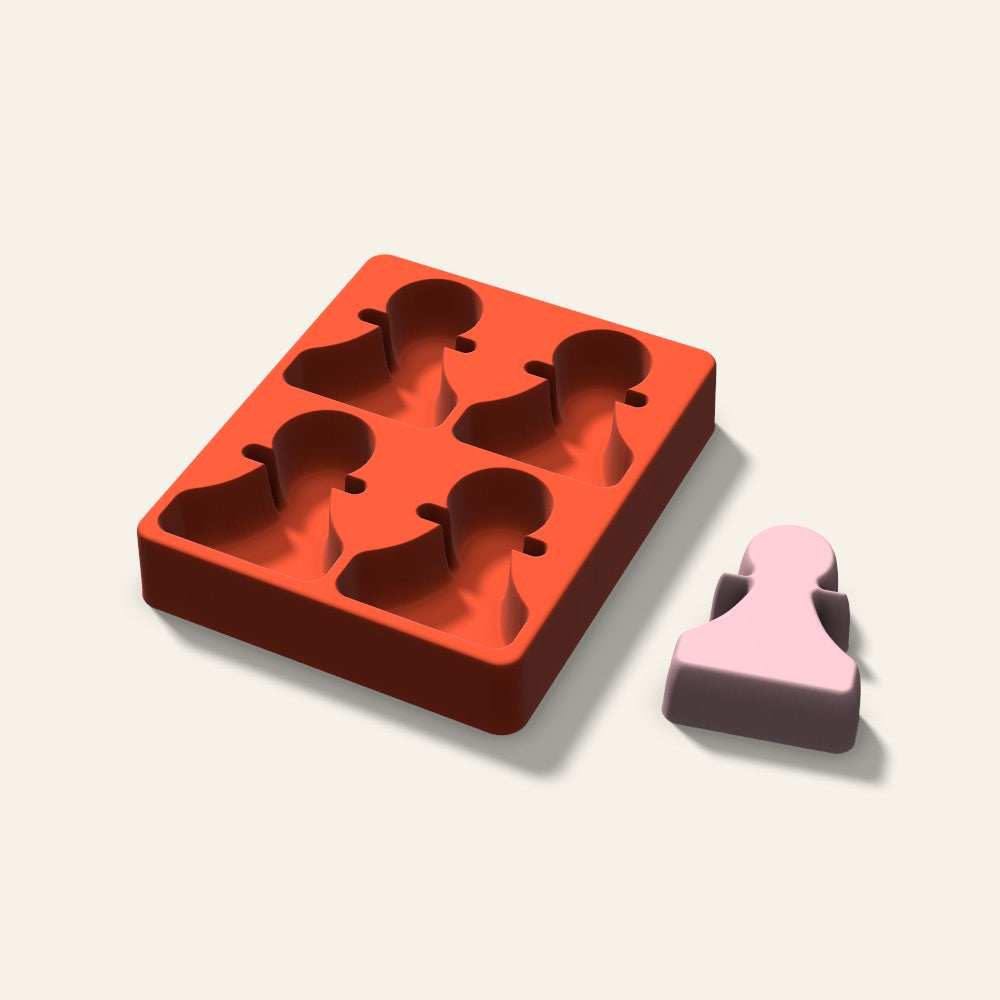 Chess Pawn Soap Mold, 3 Inch, 4 Cavity, 3D render