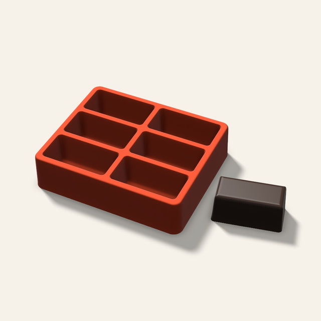Rectangle Mini Cake Mold, 2.5 Inch, 6 Cavity, 3D render