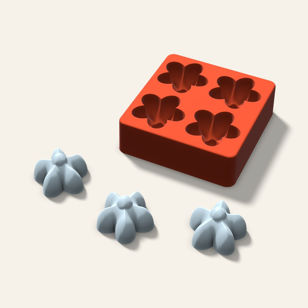 Flower Ice Mold, 2 Inch, 4 Cavity, 3D render