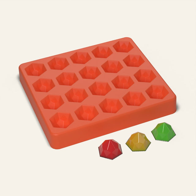 Hexagon Gem Candy Mold, 20 Cavity, 3D render