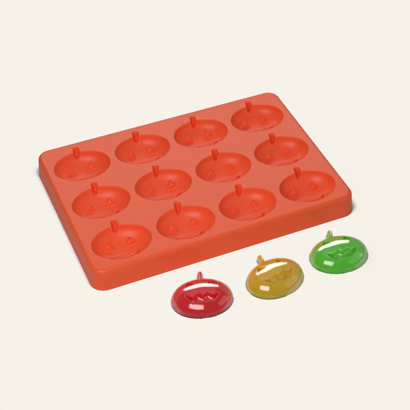 Jack-o'-Lantern Candy Mold, 12 Cavity