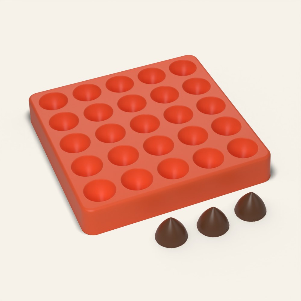 Kiss Drop Candy Mold, 25 Cavity, 3D render