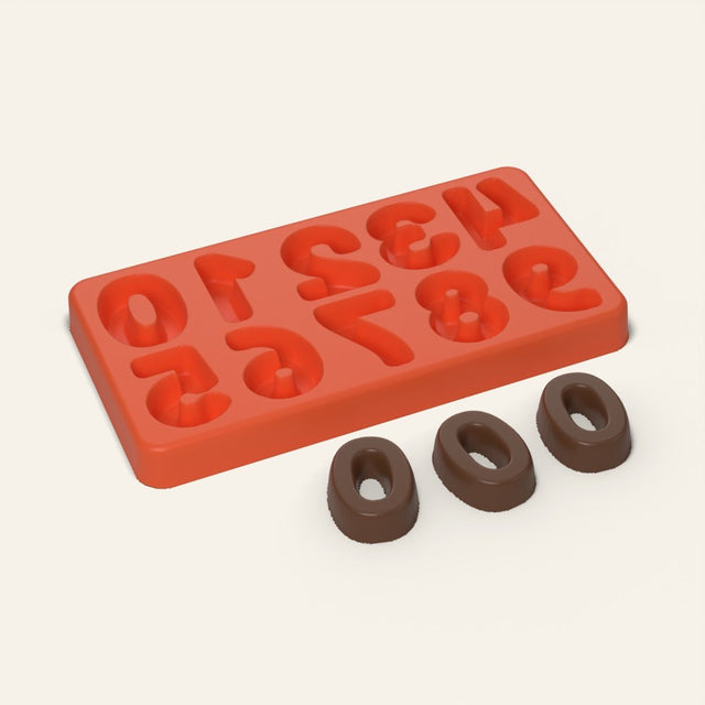 Number Chocolate Mold 0 to 9, 10 Cavity, 3D render