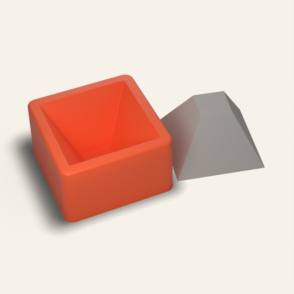 Pyramid Post Cap Mold, 4.5 Inch, 3D render